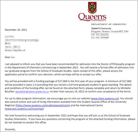캐나다 박사과정 Queen’s University 오퍼