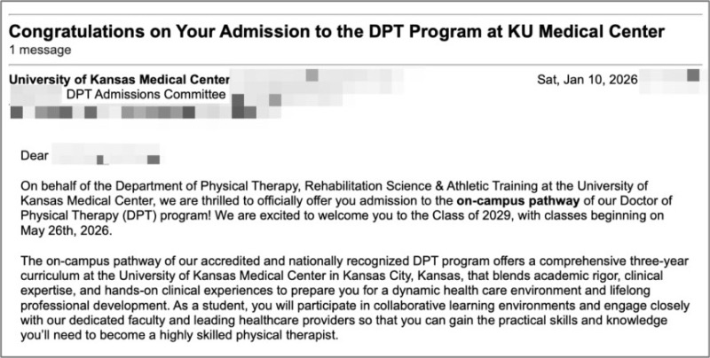 켄자스대학교 DPT 합격 사례로 본 미국 물리치료 박사 지원 전략