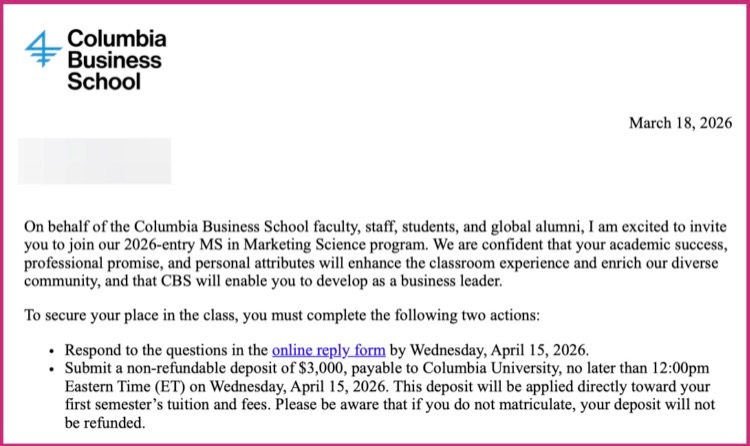 컬럼비아대학교 비즈니스 스쿨 마케팅 석사 2026 합격 전략