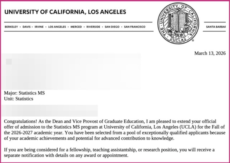 미국 박사 과정을 위한 최고의 징검다리 UCLA 통계학 석사 과정